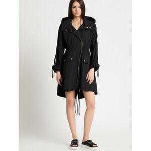 BDG. Hooded Jacket Womens Size Small Black Casual Utility Full Zip Streetwear